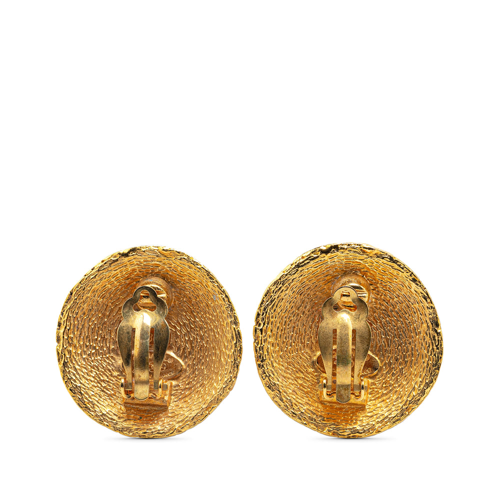 Gold Plated CC Clip On Earrings Gold - Gaby Paris