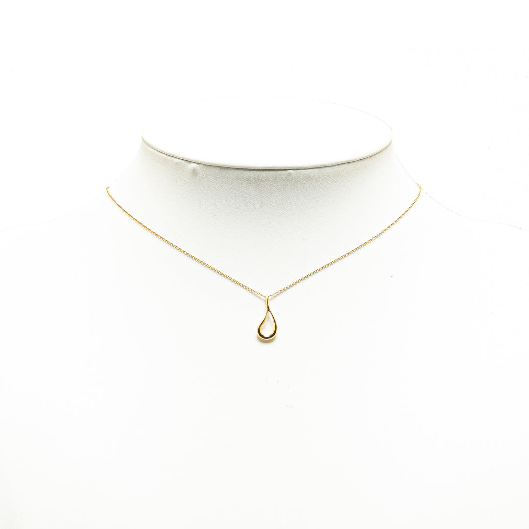 Elsa Peretti 18K Yellow Gold Open Teardrop Pendant Necklace Gold - Gaby Paris