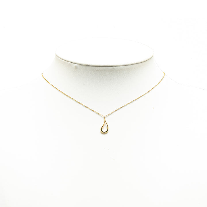 Elsa Peretti 18K Yellow Gold Open Teardrop Pendant Necklace Gold - Gaby Paris