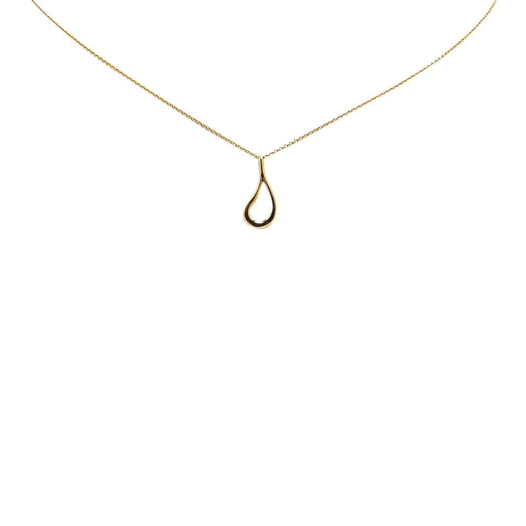 Elsa Peretti 18K Yellow Gold Open Teardrop Pendant Necklace Gold - Gaby Paris