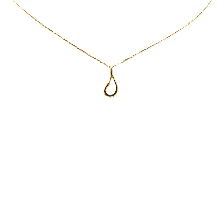 Elsa Peretti 18K Yellow Gold Open Teardrop Pendant Necklace Gold - Gaby Paris