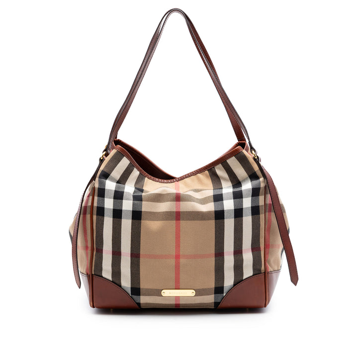 Burberry Small House Check Toile Bridle Canterbury Cabas
