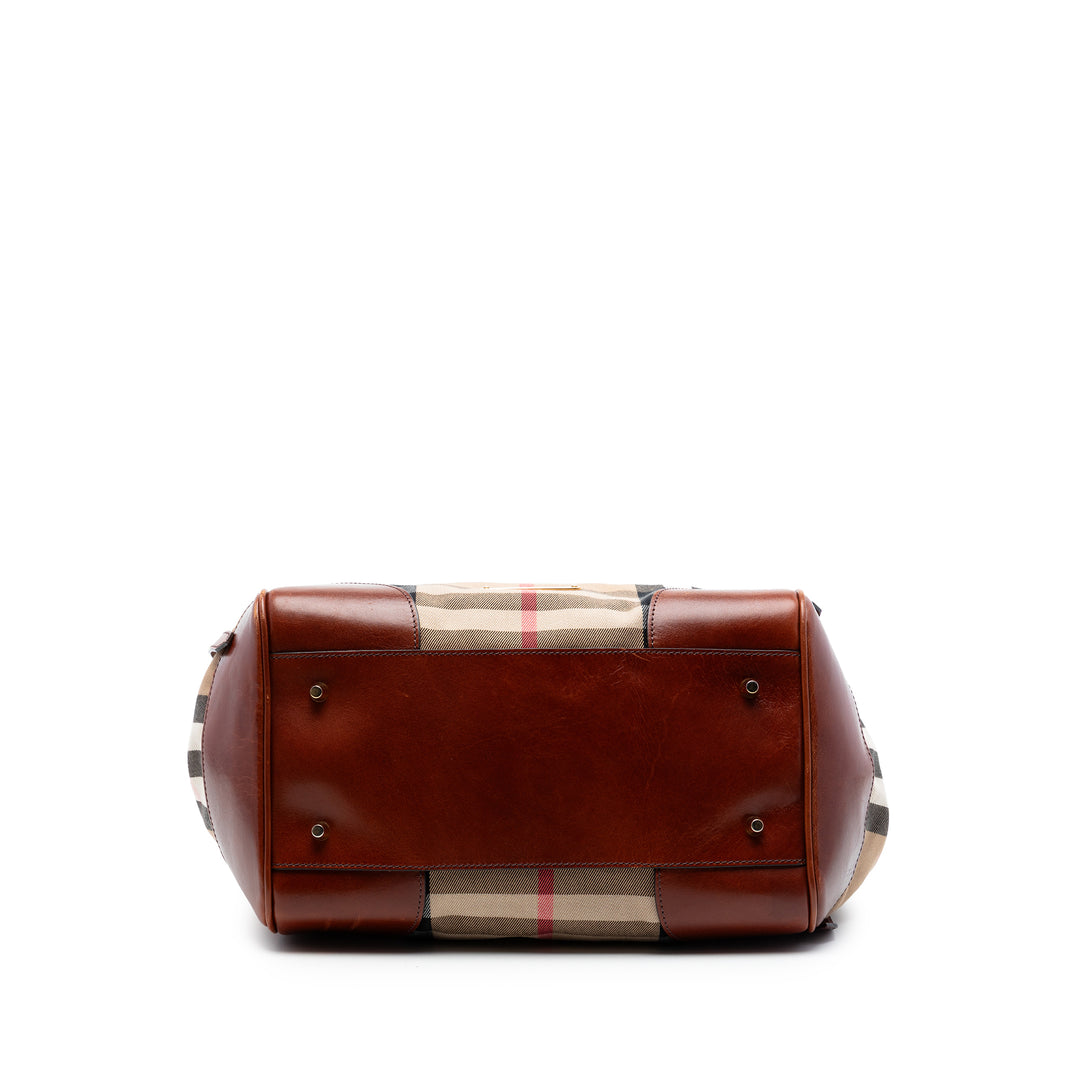 Burberry Small House Check Toile Bridle Canterbury Cabas