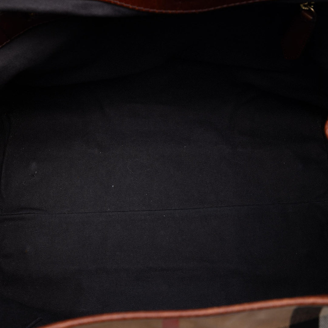 Burberry Small House Check Toile Bridle Canterbury Cabas