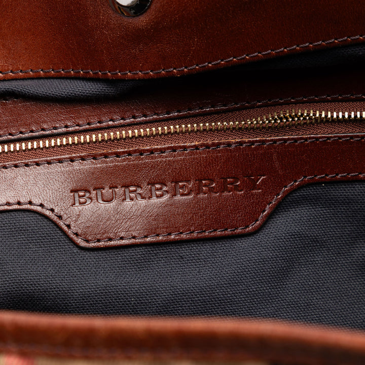 Burberry Small House Check Toile Bridle Canterbury Cabas