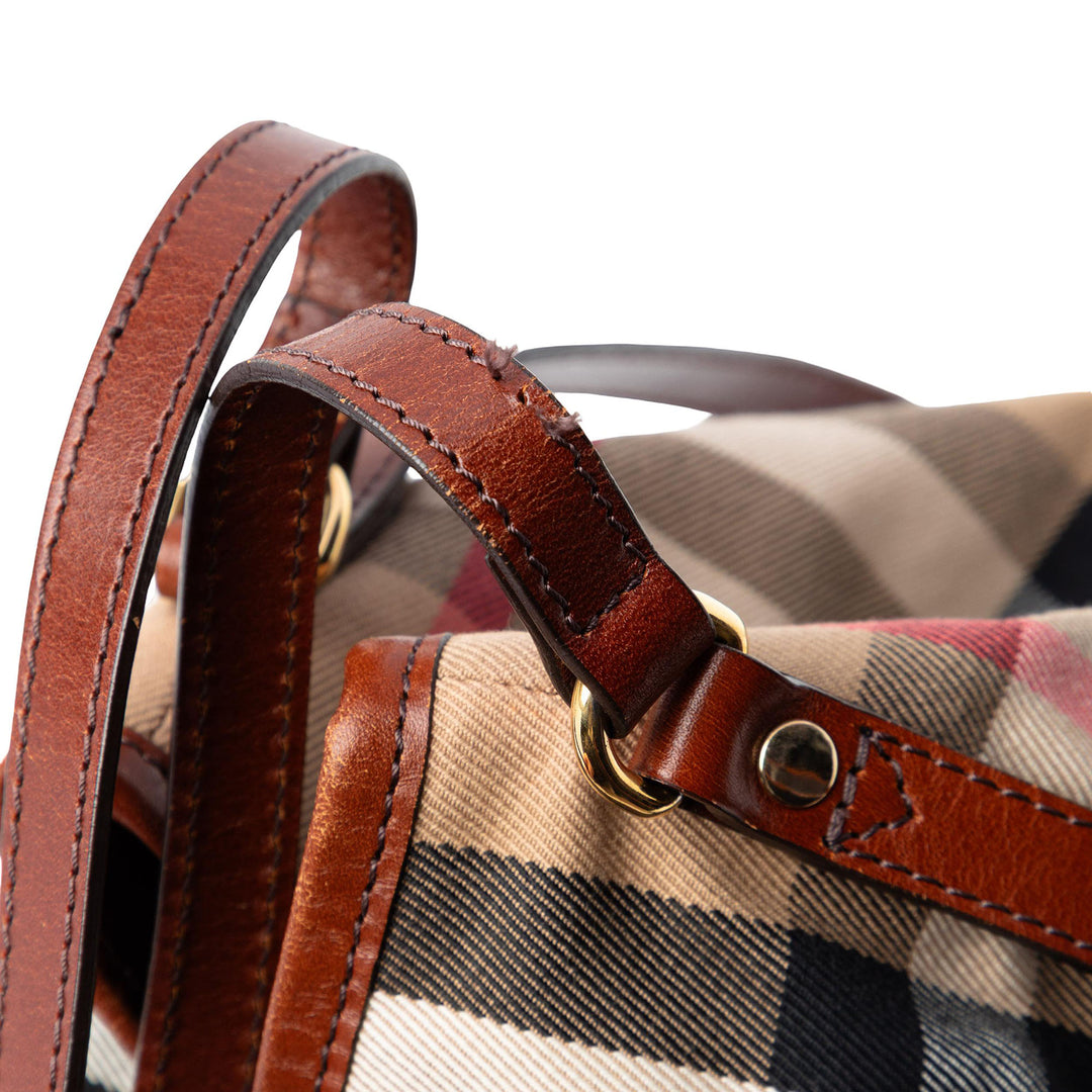Burberry Small House Check Toile Bridle Canterbury Cabas