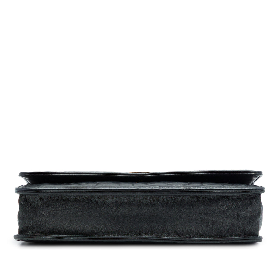 Chanel CC embossé Camellia Wallet on Chain Cuir d'agneau Noir – vue 3 – GABY PARIS