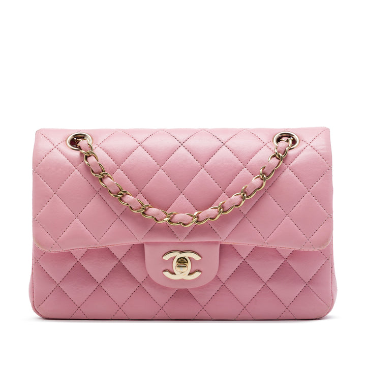 Chanel Classic Double rabat Petit Cuir d'agneau Rose