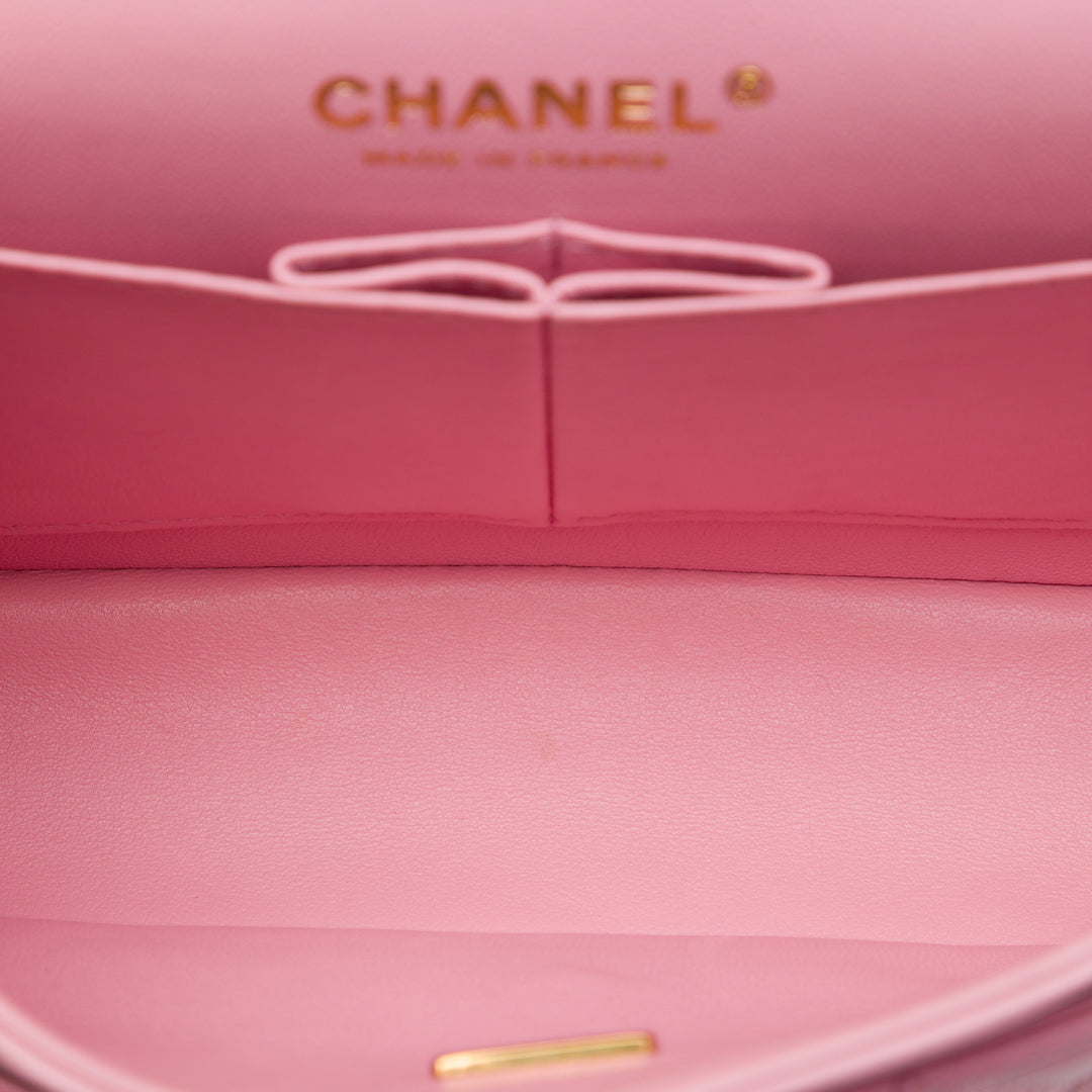 Chanel Classic Double rabat Petit Cuir d'agneau Rose