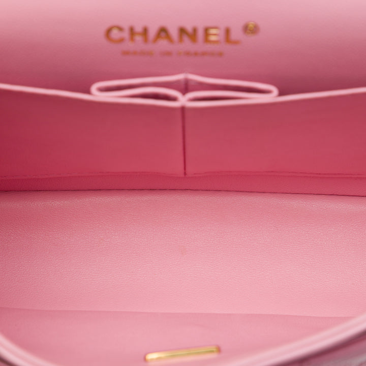 Chanel Classic Double rabat Petit Cuir d'agneau Rose