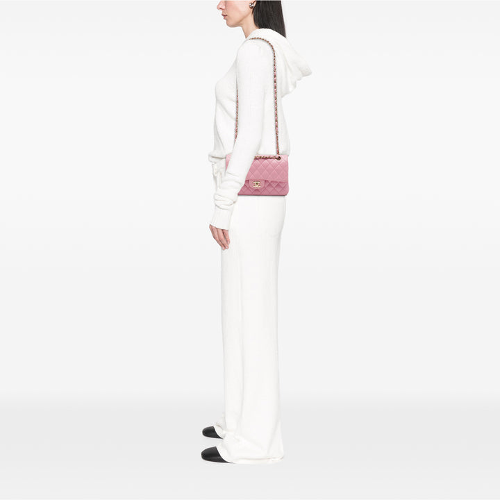 Chanel Classic Double rabat Petit Cuir d'agneau Rose