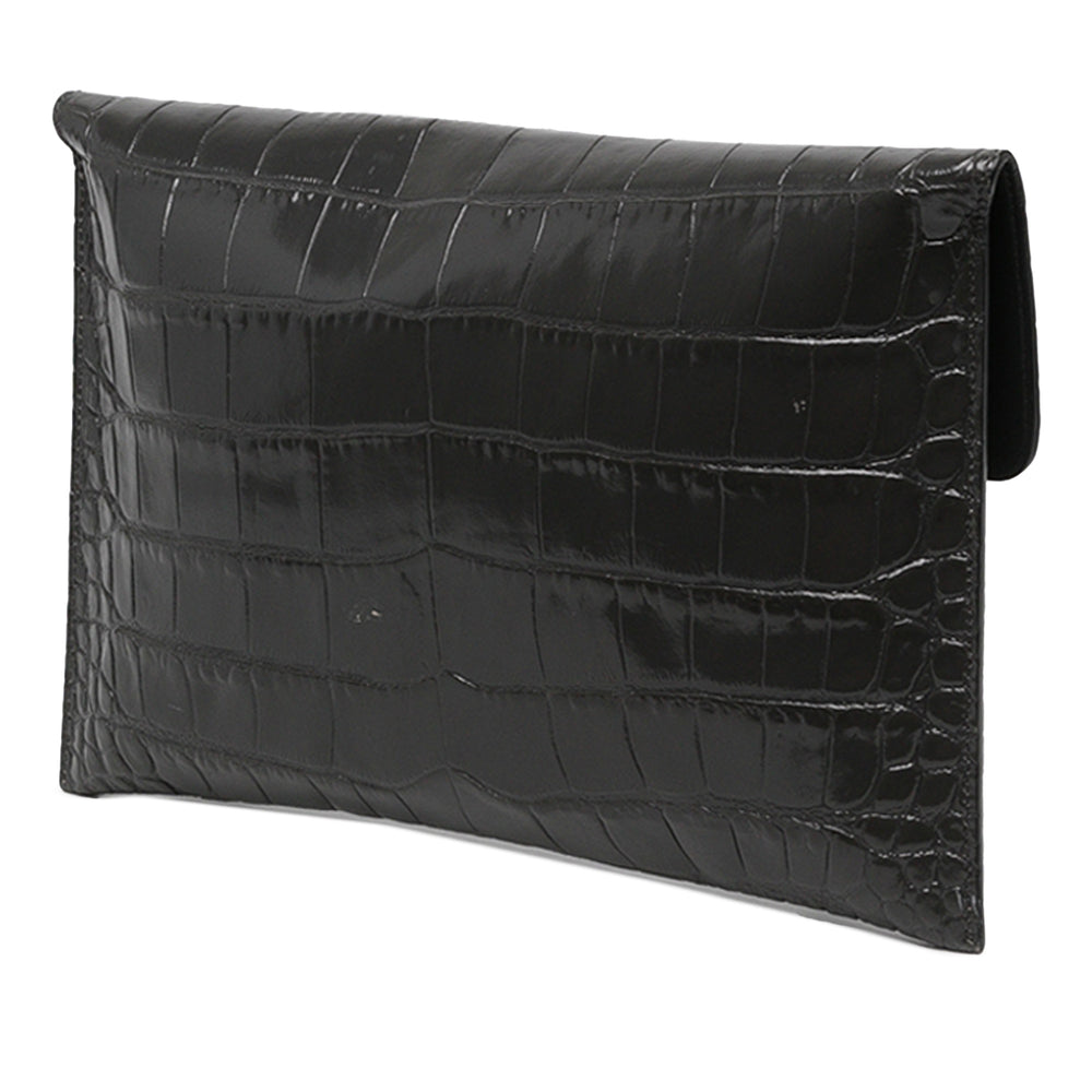 Alexander McQueen Pochette Croc embossé Skull Noir – vue 2 – GABY PARIS