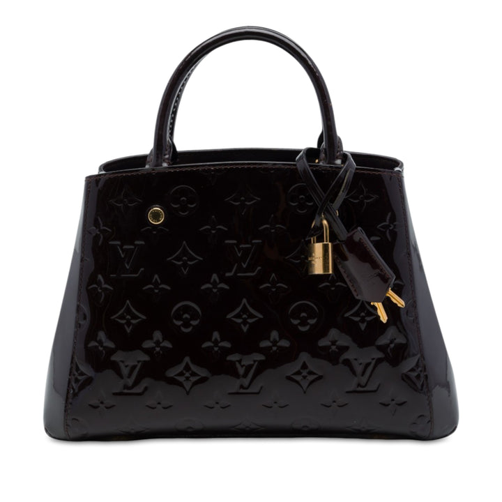 Louis Vuitton Montaigne BB Cuir verni Monogram Violet – vue principale – GABY PARIS