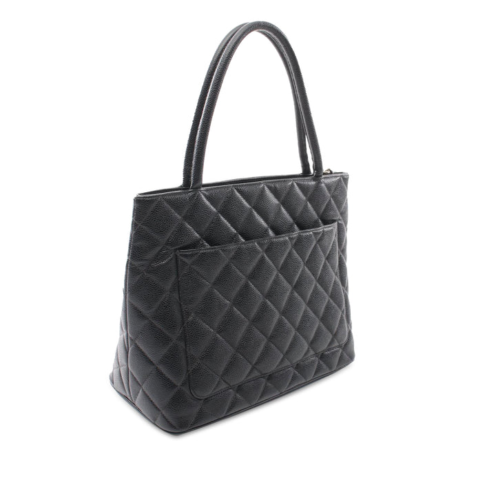 Caviar Medallion Tote Black - Gaby Paris