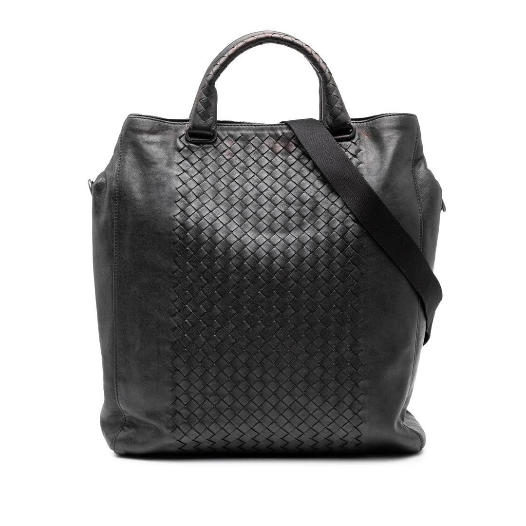 Bottega Veneta Nappa Intrecciato Vertical Convertible Sac cartable Noir – GABY PARIS Authentique