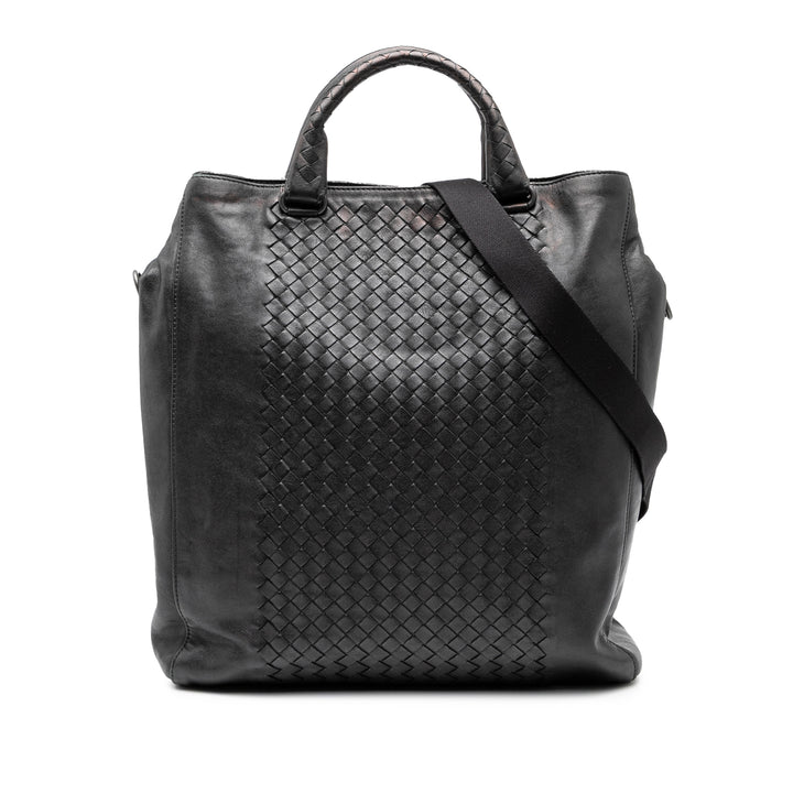 Bottega Veneta Nappa Intrecciato Vertical Convertible Sac cartable Noir – GABY PARIS Authentique