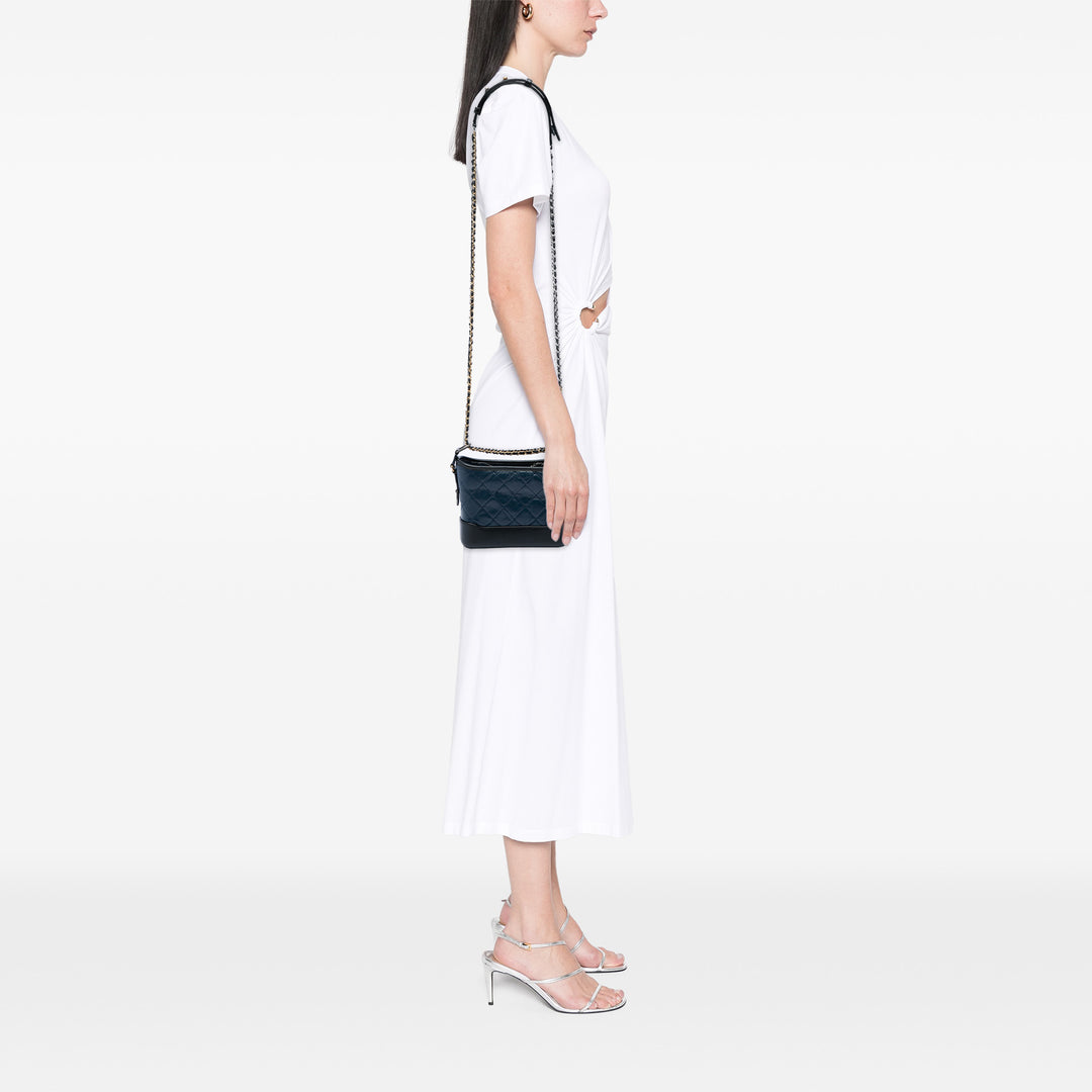 Chanel Bicolore Matelassé vieilli Gabrielle Hobo Petit Cuir de veau Bleu