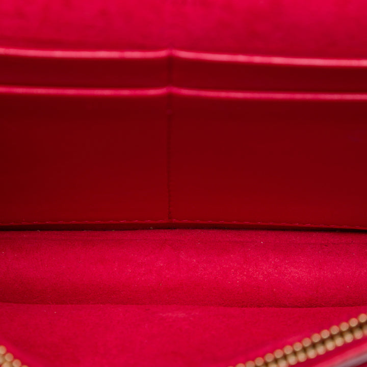 Dior grainé Diorama Wallet on Chain Cuir de veau grainé Rouge – vue 4 – GABY PARIS