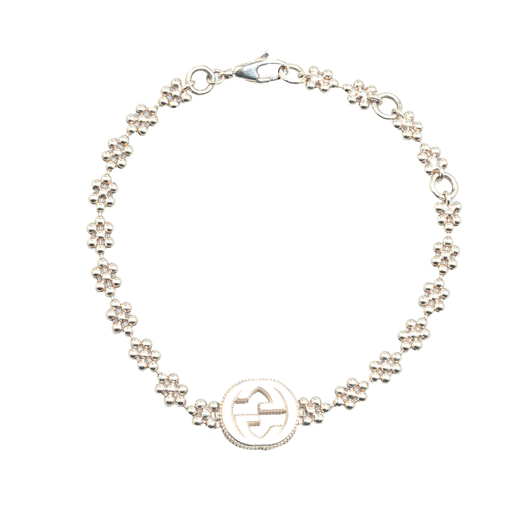 Sterling Silver Interlocking G Charm Bracelet Silver - Gaby Paris