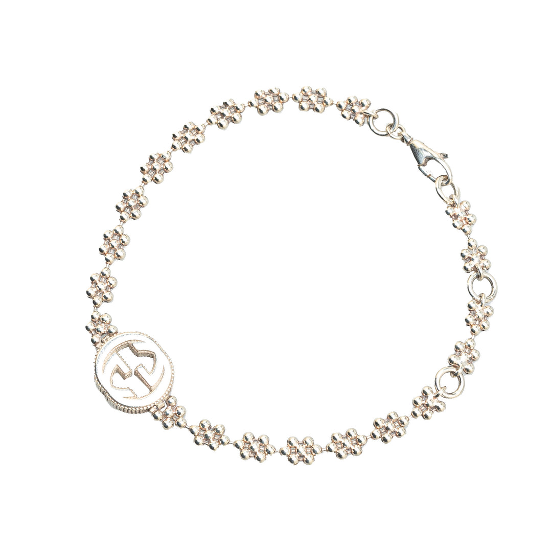 Sterling Silver Interlocking G Charm Bracelet Silver - Gaby Paris