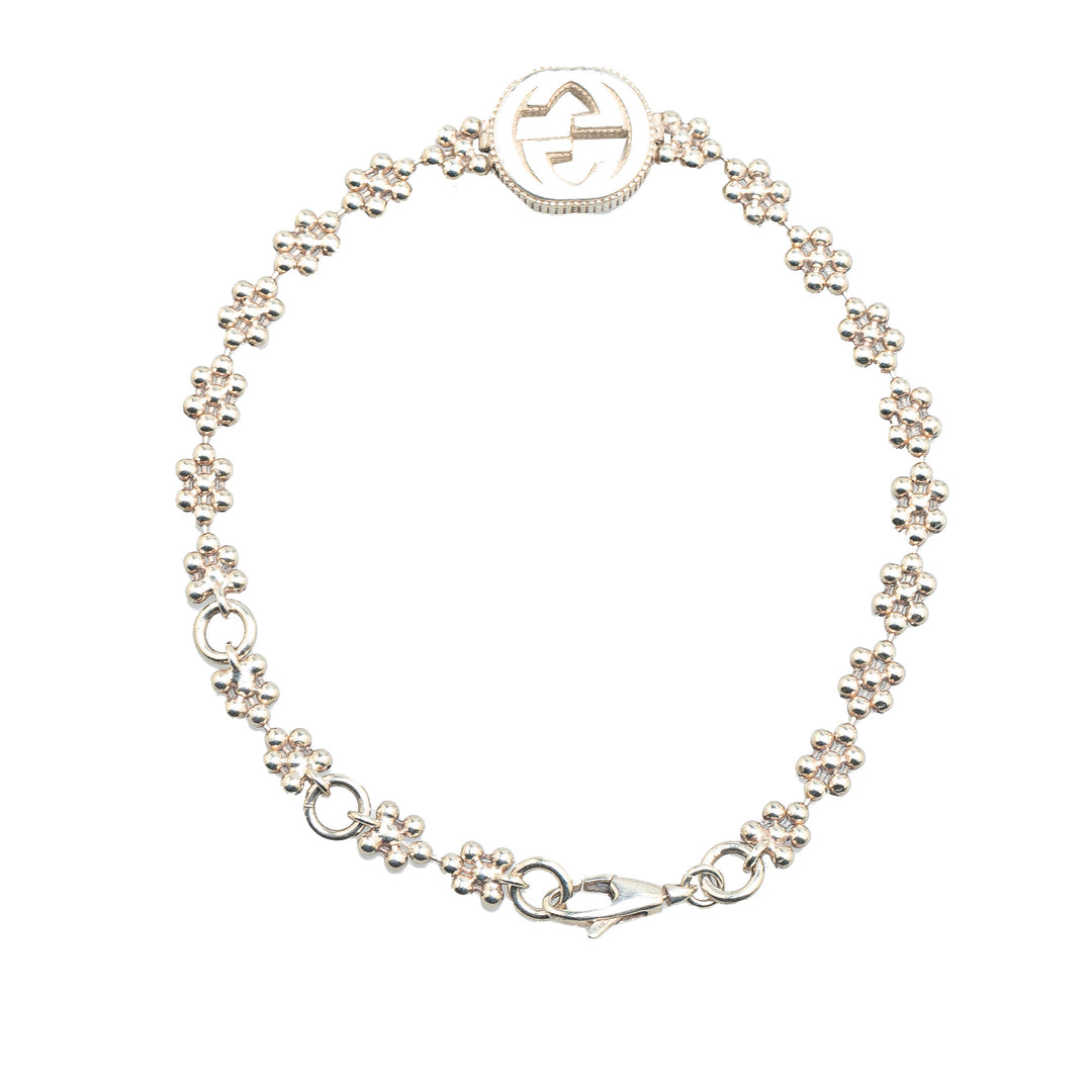 Sterling Silver Interlocking G Charm Bracelet Silver - Gaby Paris