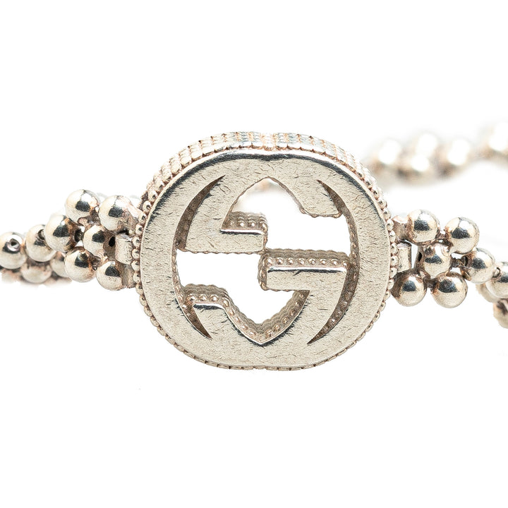 Sterling Silver Interlocking G Charm Bracelet Silver - Gaby Paris