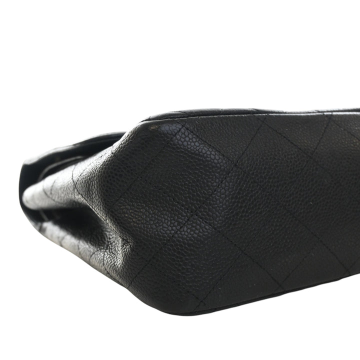 Classic Double rabat Jumbo Cuir caviar Noir