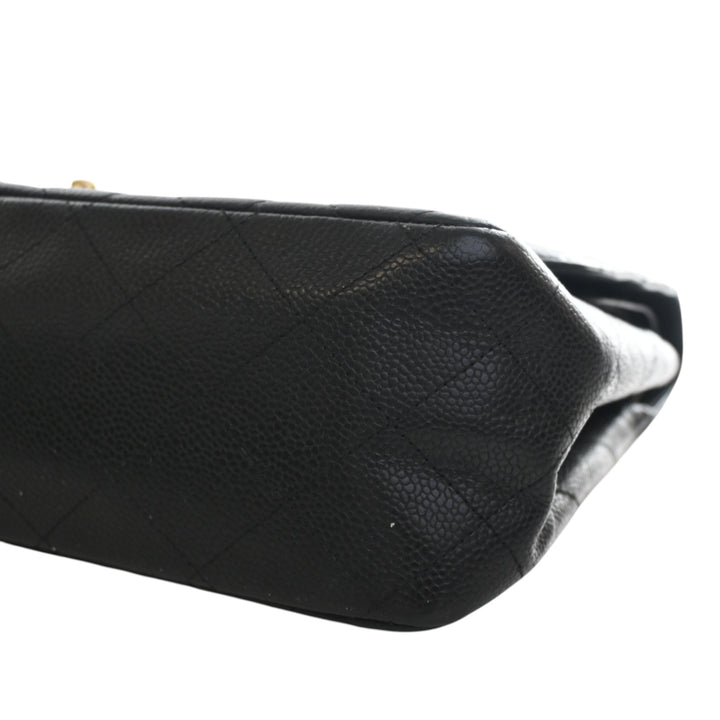 Classic Double rabat Jumbo Cuir caviar Noir