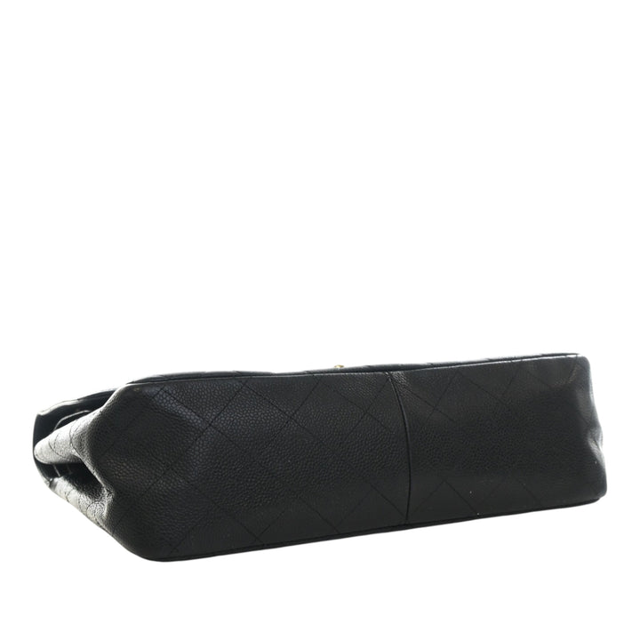 Classic Double rabat Jumbo Cuir caviar Noir