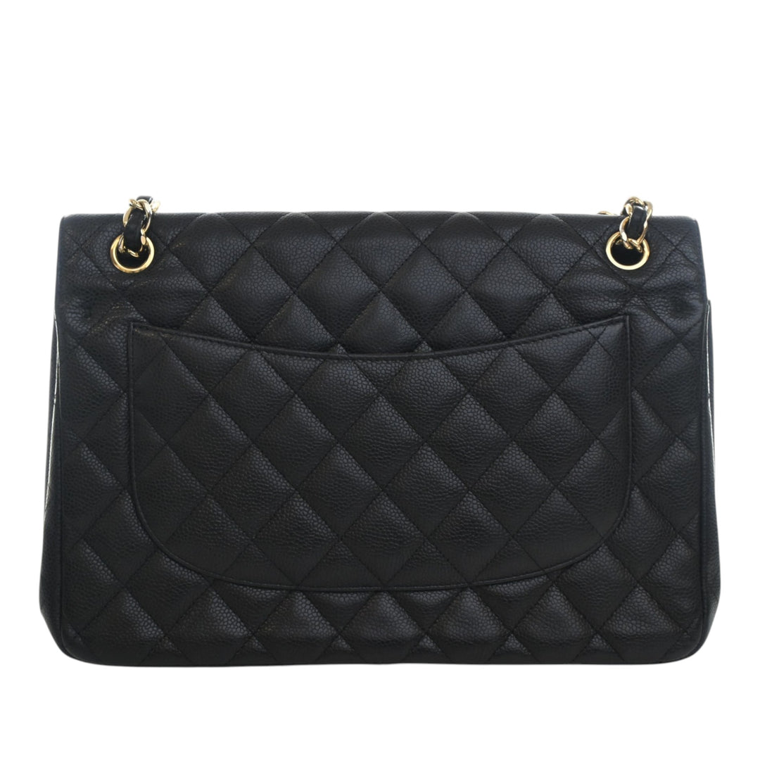 Classic Double rabat Jumbo Cuir caviar Noir