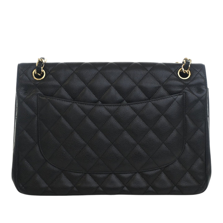 Classic Double rabat Jumbo Cuir caviar Noir