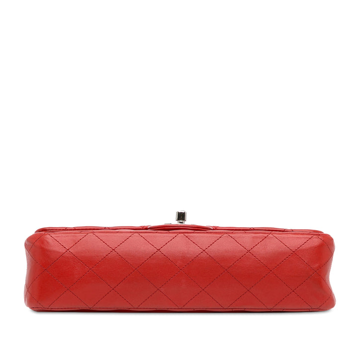 Medium Classic Lambskin Double Flap Red - Gaby Paris