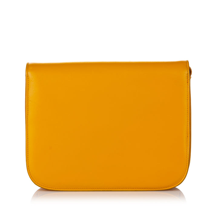 Medium Classic Box Leather Crossbody Bag Yellow - Gaby Paris