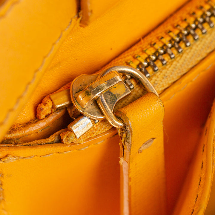 Medium Classic Box Leather Crossbody Bag Yellow - Gaby Paris