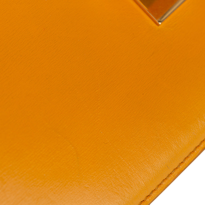 Medium Classic Box Leather Crossbody Bag Yellow - Gaby Paris