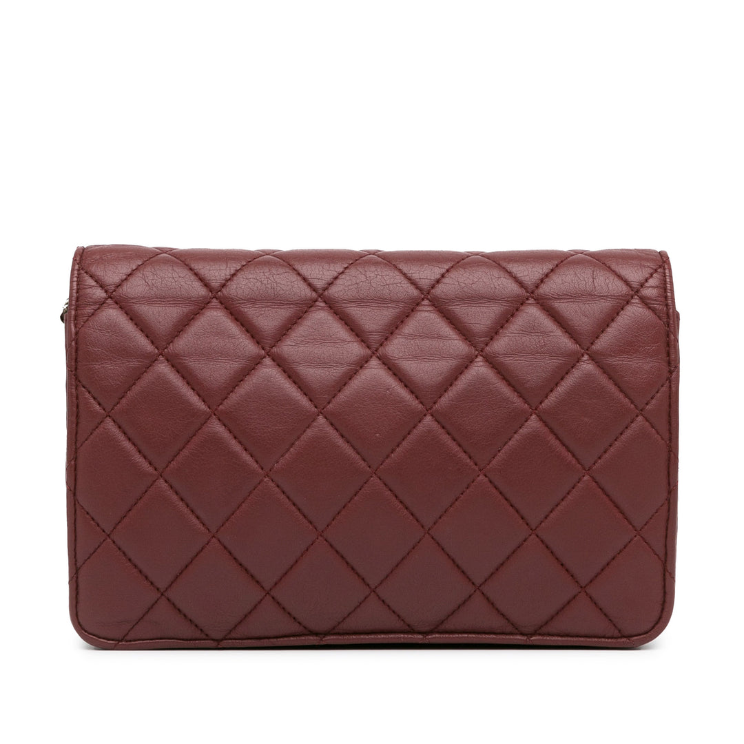 Classic Lambskin Wallet on Chain Red - Gaby Paris