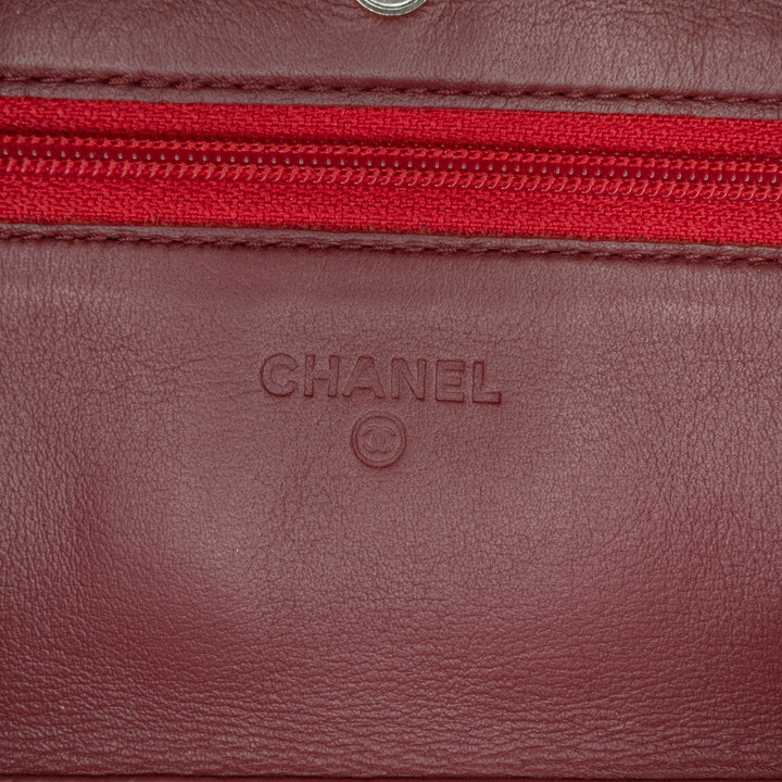 Classic Lambskin Wallet on Chain Red - Gaby Paris