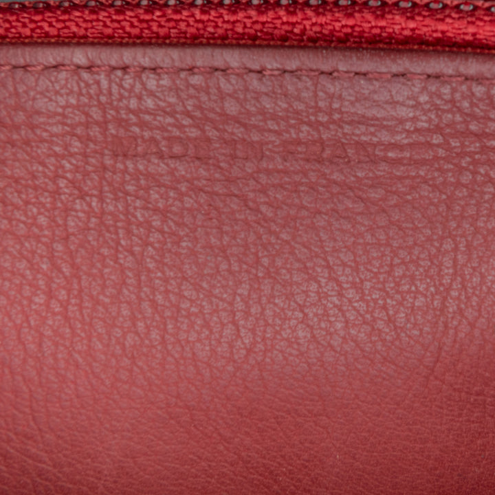 Classic Lambskin Wallet on Chain Red - Gaby Paris