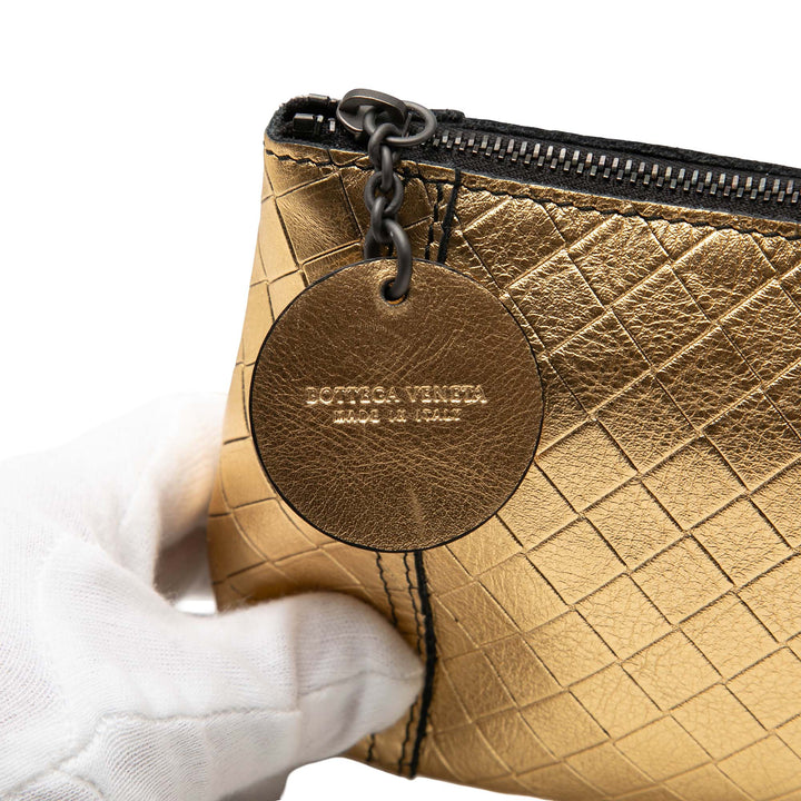 Métallisé Intrecciomirage Pochette nappa Doré