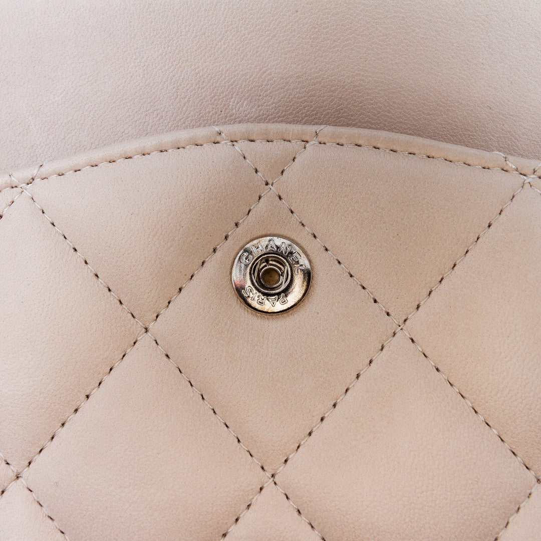 Jumbo Classic Lambskin Double Flap White - Gaby Paris