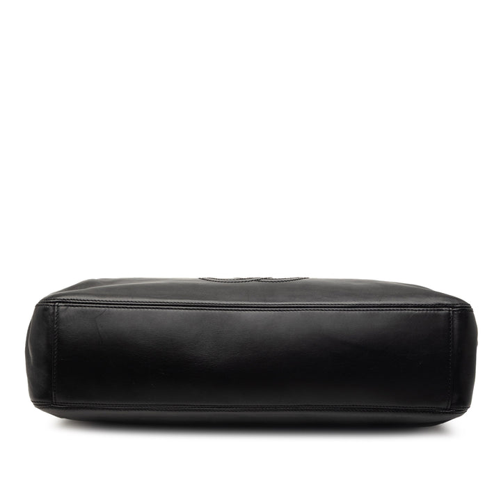 Chanel CC Cuir d’agneau Tortoise Shell anse supérieure Cabas