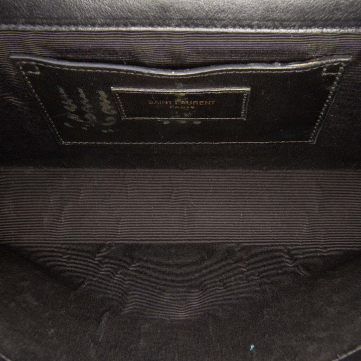 Saint Laurent Medium Smooth Cuir de veau Braided Monogram Kate Sac porté croisé Noir