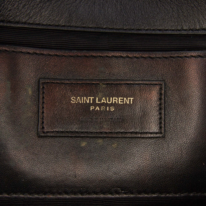 Saint Laurent Medium Smooth Cuir de veau Braided Monogram Kate Sac porté croisé Noir