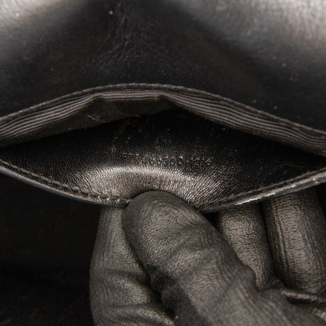 Saint Laurent Medium Smooth Cuir de veau Braided Monogram Kate Sac porté croisé Noir