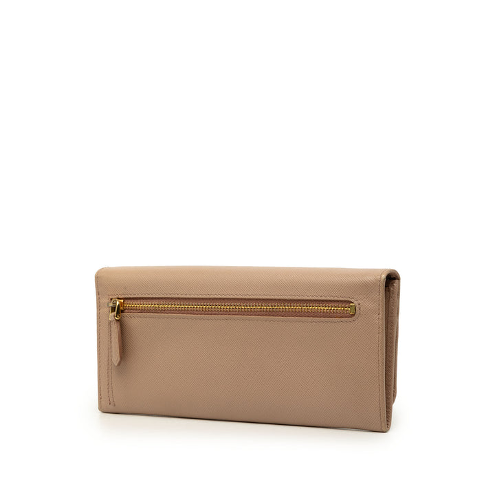 Prada Bow Continental Portefeuille long Cuir Saffiano