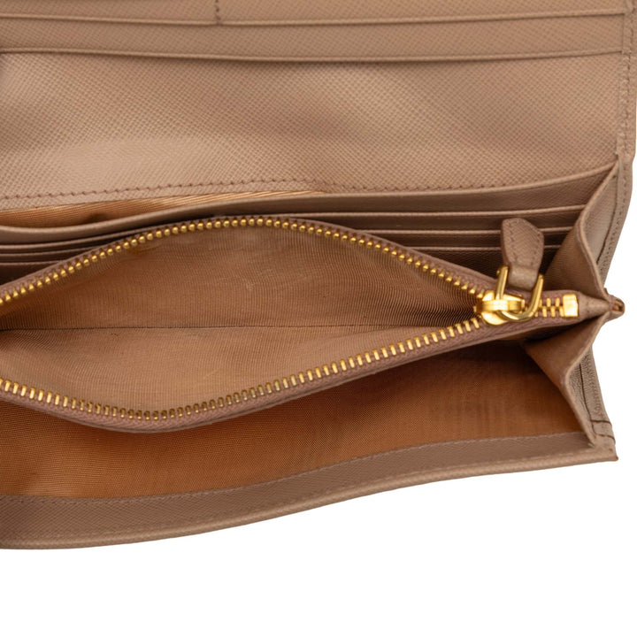 Prada Bow Continental Portefeuille long Cuir Saffiano