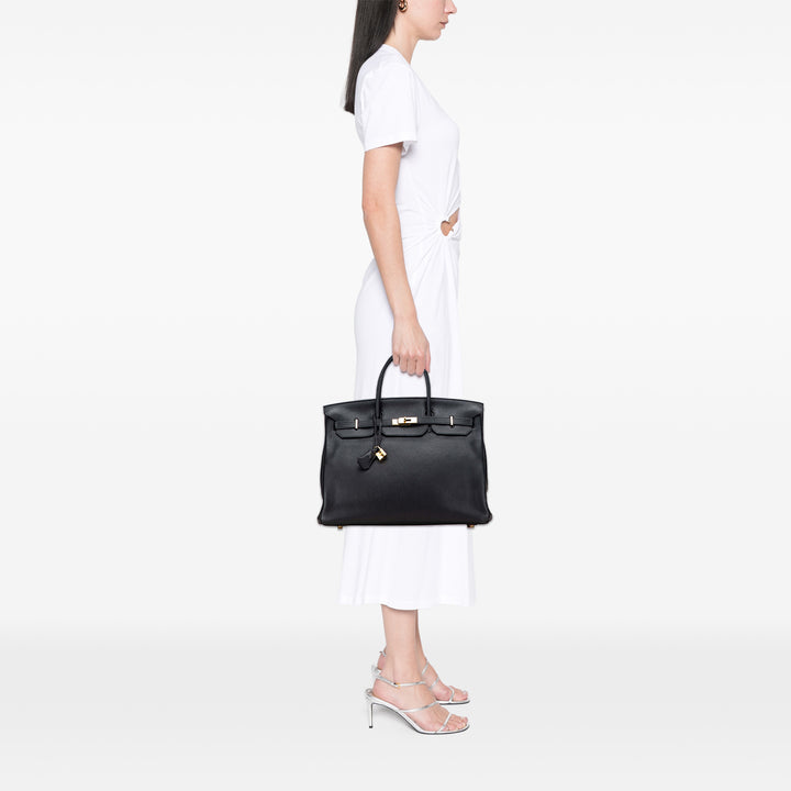 Hermès Clemence Birkin Retourne 40 Noir