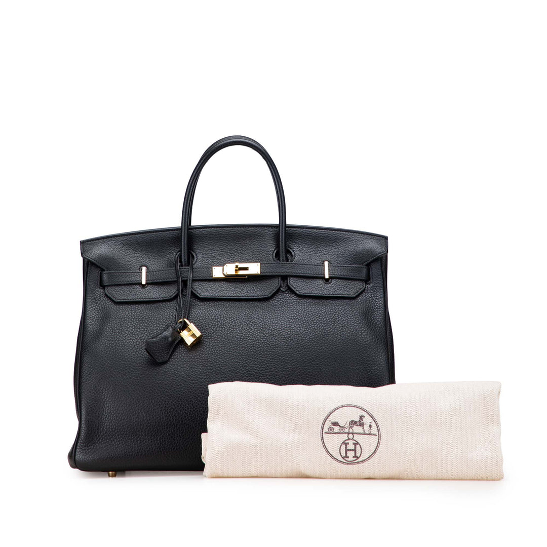 Hermès Clemence Birkin Retourne 40 Noir