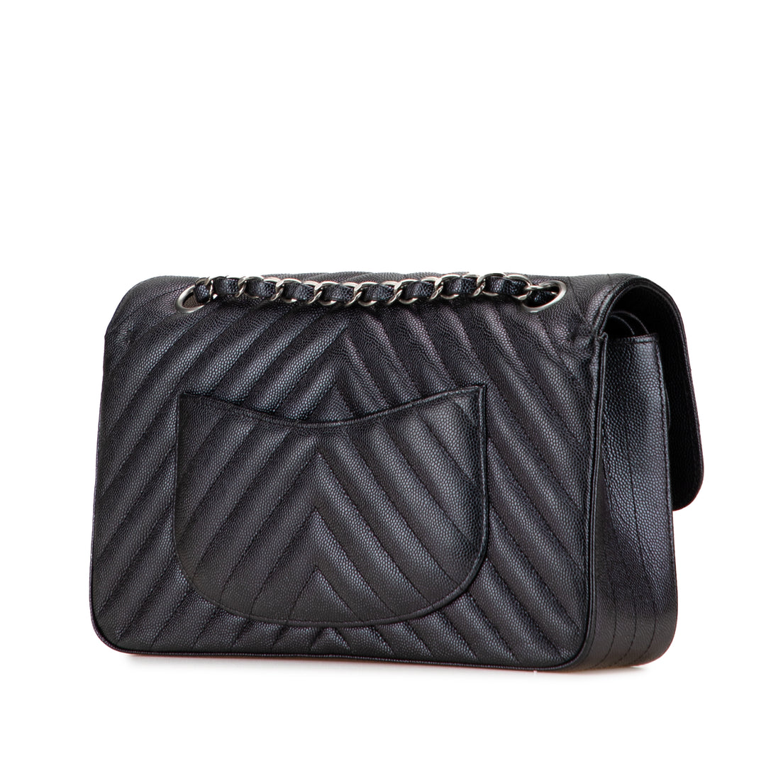 Chanel Medium Classic Chevron Caviar Double rabat