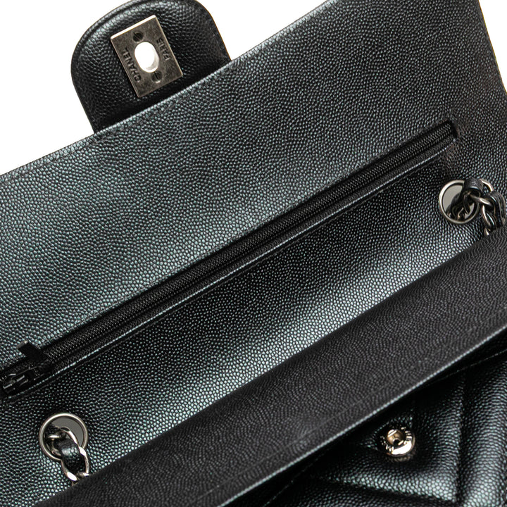 Chanel Medium Classic Chevron Caviar Double rabat